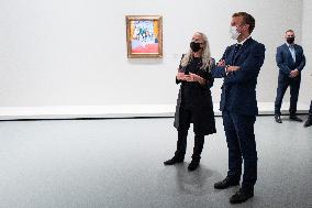 President Macron Visit To Morozov Collection, Icons Of Modern Art Exhibition - Paris