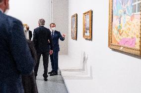 President Macron Visit To Morozov Collection, Icons Of Modern Art Exhibition - Paris