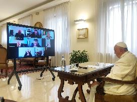 Pope Francis At Work By Video Conference - Vatican