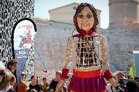 The Petite Amal Puppet Arrives In Marseille - France