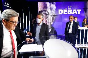 Jean-Luc Melenchon and Eric Zemmour debate on BFM - Paris