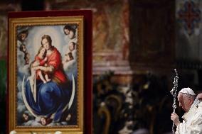 Pope Francis Leads A Mass For The Council Of European Bishops' Conferences