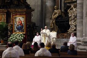 Pope Francis Leads A Mass For The Council Of European Bishops' Conferences