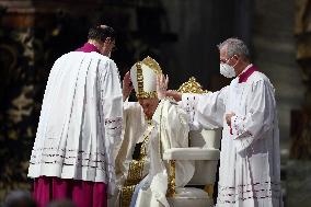 Pope Francis Leads A Mass For The Council Of European Bishops' Conferences