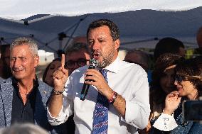 Matteo Salvini During Electoral Campaign For Regional Election - Italy