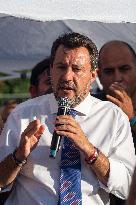 Matteo Salvini During Electoral Campaign For Regional Election - Italy