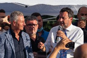 Matteo Salvini During Electoral Campaign For Regional Election - Italy