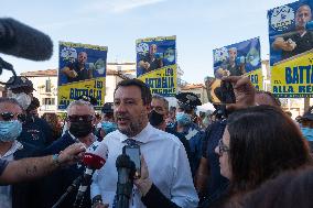 Matteo Salvini During Electoral Campaign For Regional Election - Italy