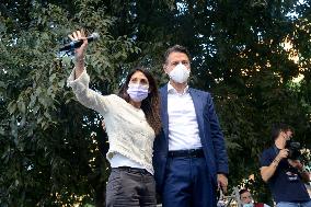 Giuseppe Conte During Electoral Campaign For Regional Election - Italy