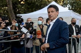 Giuseppe Conte During Electoral Campaign For Regional Election - Italy