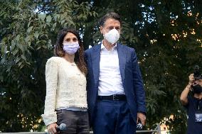 Giuseppe Conte During Electoral Campaign For Regional Election - Italy