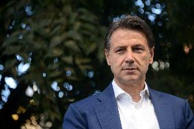 Giuseppe Conte During Electoral Campaign For Regional Election - Italy