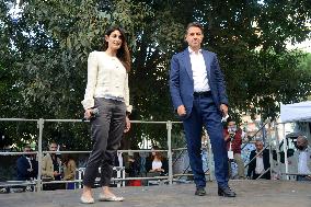 Giuseppe Conte During Electoral Campaign For Regional Election - Italy