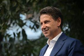 Giuseppe Conte During Electoral Campaign For Regional Election - Italy