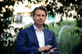 Giuseppe Conte During Electoral Campaign For Regional Election - Italy