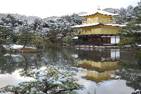 Snow-covered Kinkaku-ji