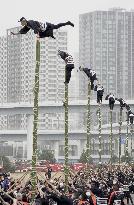 Firefighters' New Year ceremony in Tokyo