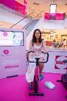 Vaimalama Chaves Miss France 2019 For Operation Pink Wire At The Opening Of Beaugrenelle