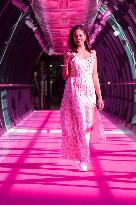 Vaimalama Chaves Miss France 2019 For Operation Pink Wire At The Opening Of Beaugrenelle