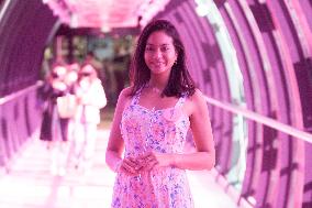 Vaimalama Chaves Miss France 2019 For Operation Pink Wire At The Opening Of Beaugrenelle