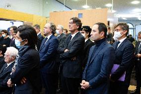 Unveiling of a memorial plaque at the Education ministry in tribute to Samuel Paty - Paris