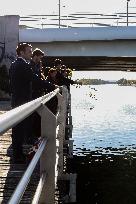 French president Emmanuel Macron 60th anniversary of 17 October 1961 - Colombes