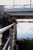 French president Emmanuel Macron 60th anniversary of 17 October 1961 - Colombes