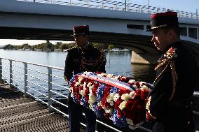 French president Emmanuel Macron 60th anniversary of 17 October 1961 - Colombes