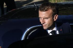 French president Emmanuel Macron 60th anniversary of 17 October 1961 - Colombes