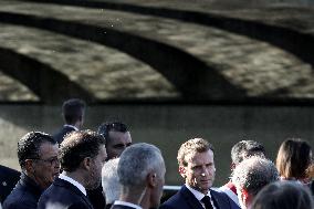 French president Emmanuel Macron 60th anniversary of 17 October 1961 - Colombes