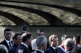 French president Emmanuel Macron 60th anniversary of 17 October 1961 - Colombes