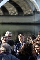 French president Emmanuel Macron 60th anniversary of 17 October 1961 - Colombes