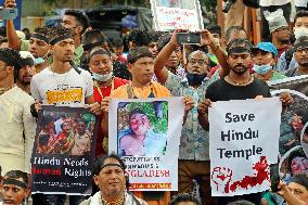 Hindu Community Protest Attacks On Temples - Dhaka