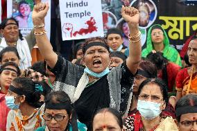 Hindu Community Protest Attacks On Temples - Dhaka