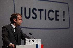 President Macron at the Estates General on Justice - Chasseneuil-du-Poitou