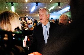 Michel Barnier Holds A Public Meeting - Neuilly-sur-Seine