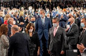 Felipe VI Attends Opening Of The New Campus Of The IE University - Madrid