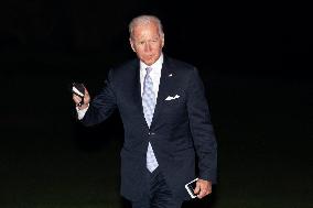 US President Joe Biden returns to the White House