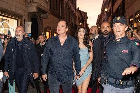 Quentin Tarantino And His Wife Out - Rome
