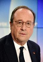 Former President Francois Hollande Appears On RMC/BFMTV - Paris