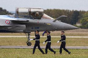 Demo of Patrouille de France in Salon de Provence Air Force base