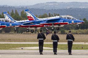 Demo of Patrouille de France in Salon de Provence Air Force base