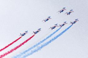 Demo of Patrouille de France in Salon de Provence Air Force base