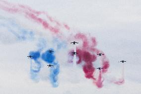 Demo of Patrouille de France in Salon de Provence Air Force base