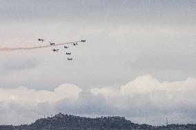 Demo of Patrouille de France in Salon de Provence Air Force base