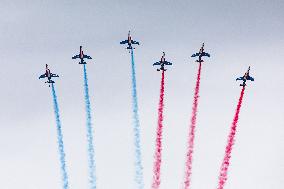 Demo of Patrouille de France in Salon de Provence Air Force base