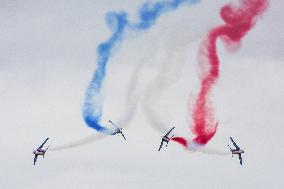 Demo of Patrouille de France in Salon de Provence Air Force base