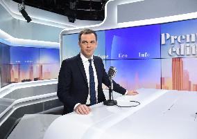 Olivier Veran on RMC/BFMTV in Paris