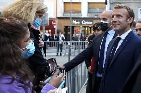 President Macron Visits Montbrison - Central-Eastern France