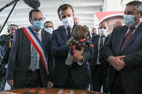 President Macron Visits Montbrison - Central-Eastern France